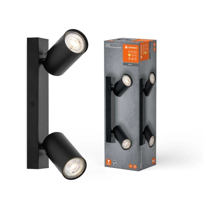 Ledvance - LED wandspot OCTAGON 2xGU10/3,4W/230V 2700K zwart