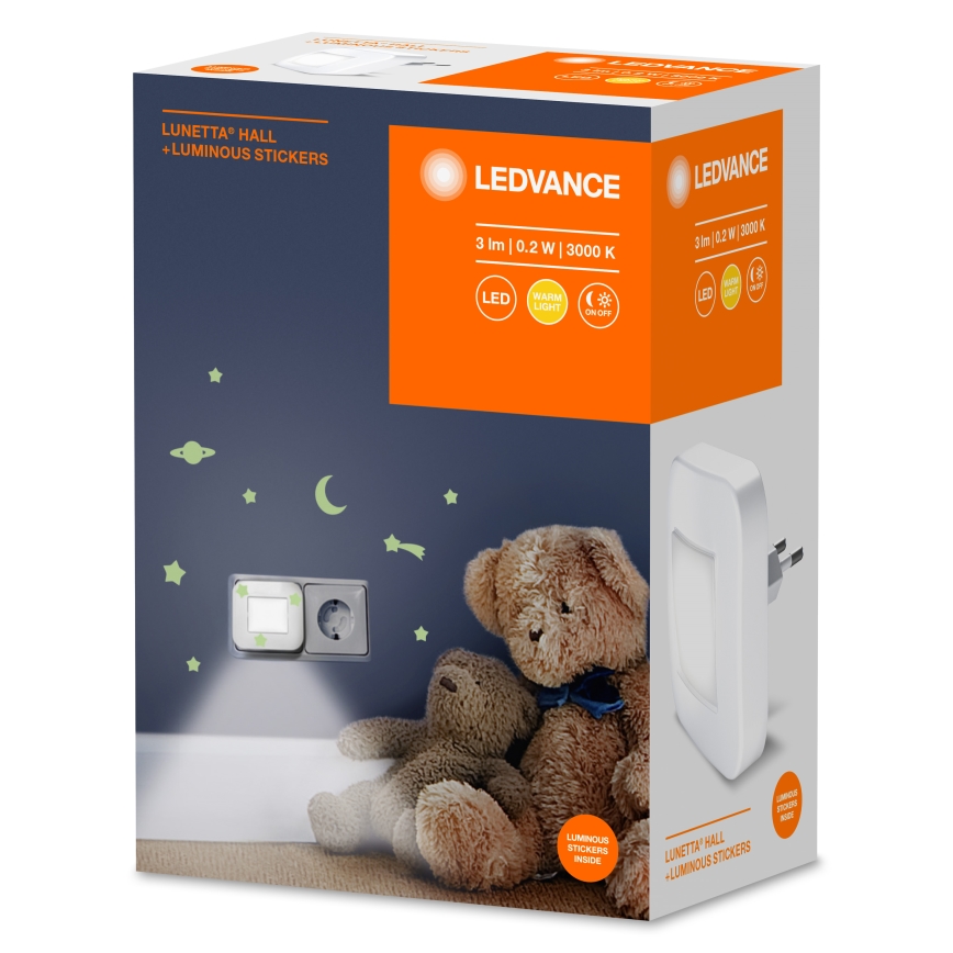 Ledvance - LUNETTA LED-nachtlampje met schemersensor LED/0,2W/230V