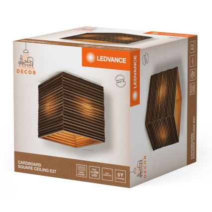 Ledvance - Plafondlamp DECOR CARDBOARD 1xE27/15W/230V 25x25 cm