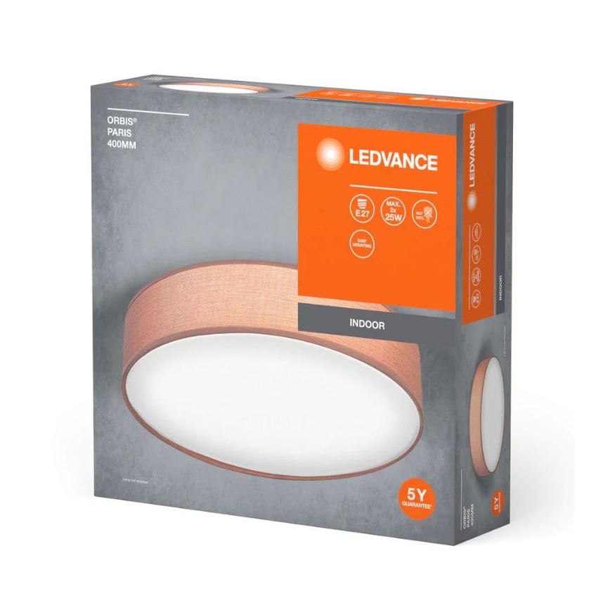 Ledvance - Plafondlamp ORBIS PARIJS 2xE27/25W/230V bruin