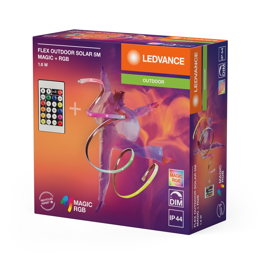 Ledvance - LED RGB dimbare zonne-LED-strip FLEX MAGIC 5m LED/1,6W/5V + afstandsbediening