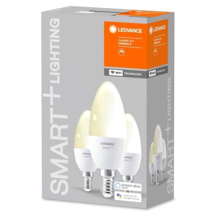 Ledvance - SET 3x LED Lamp dimbaar SMART + E14 / 5W / 230V 2700K Wi-Fi