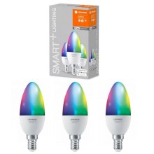 Ledvance - SET 3x LED RGBW Lamp dimbaar SMART + E14 / 5W / 230V 2700K-6500K Wi-Fi