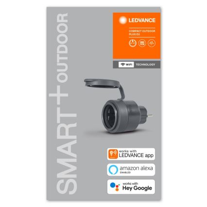 Ledvance - Slim Stopcontact voor Buiten SMART+ PLUG 3680W Wi-Fi IP44