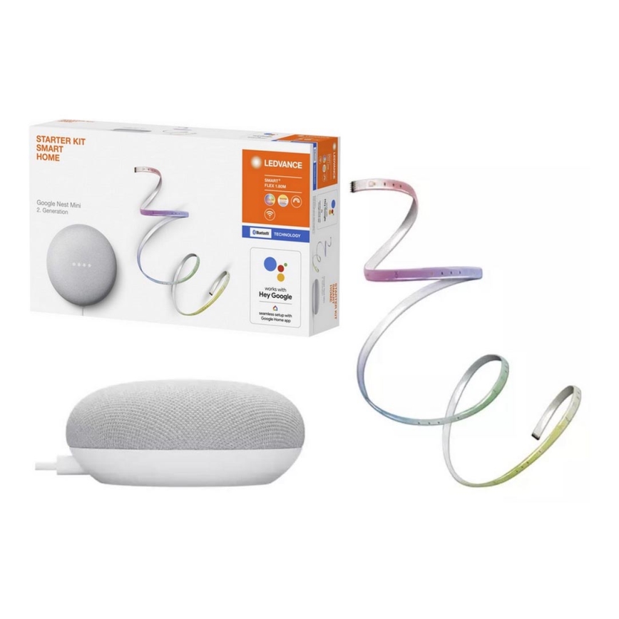 Ledvance - Slimme Luidspreker Google Nest Mini + LED strip 1,8m SMART+ LED/10W/230V