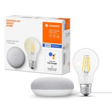 Ledvance - Slimme Luidspreker Google Nest Mini Wi-Fi + LED Dimbare Lamp SMART+ E27/6,5W/230V