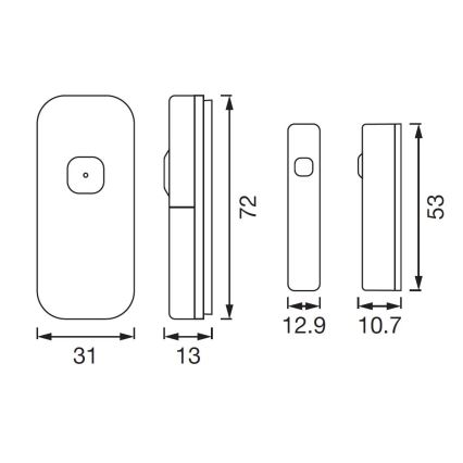 Ledvance - Slimme raam- en deursensor SMART+ 3,7V 500 mAh Wi-fi