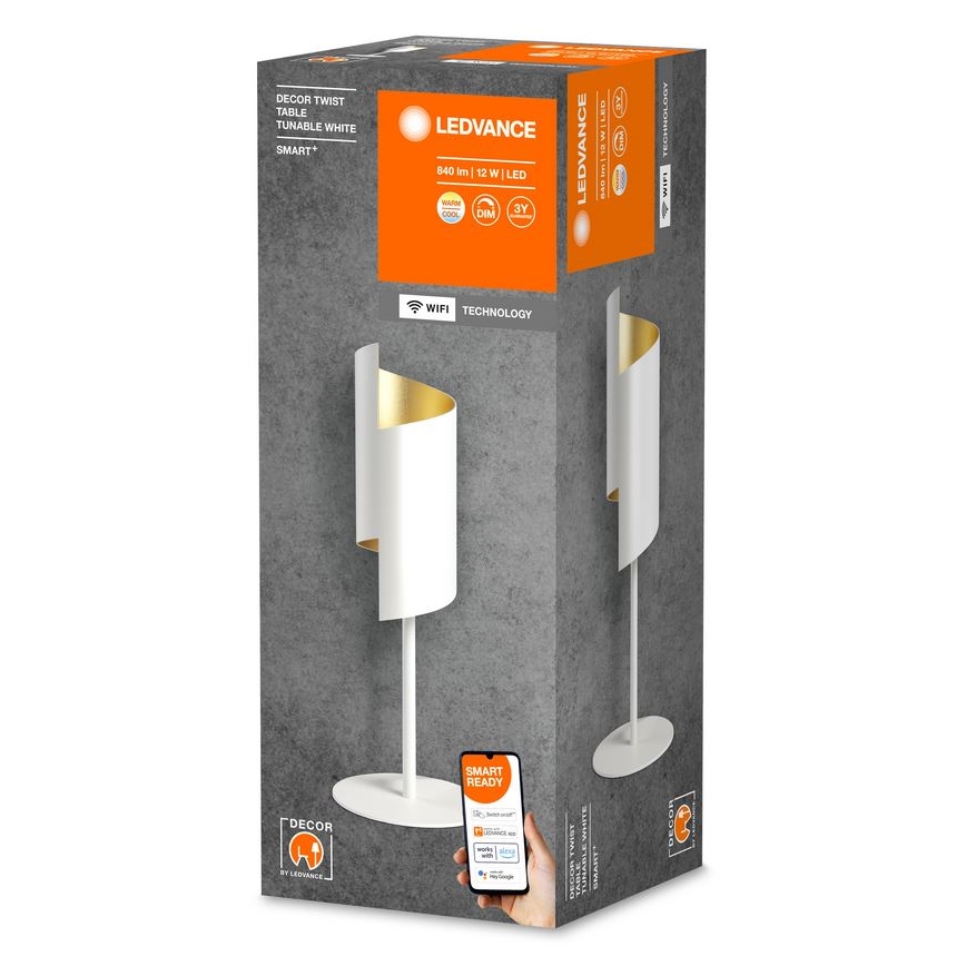 Ledvance - LED Dimbare Tafellamp SMART+ DECOR TWIST LED/12W/230V 3000-6500K Wi-Fi wit