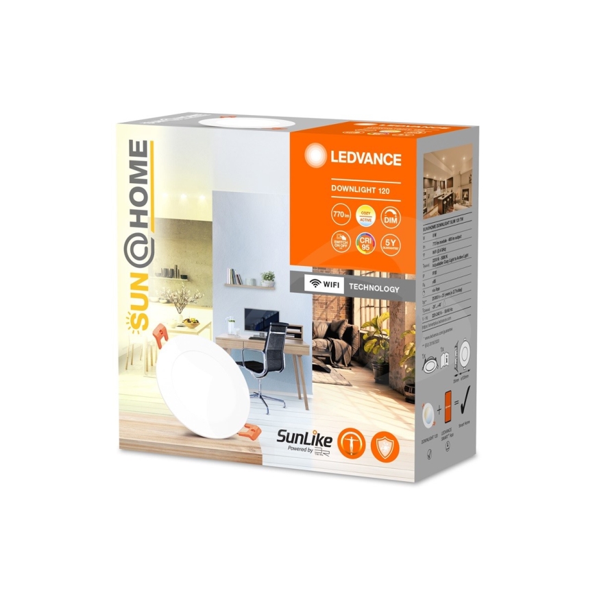 Ledvance - LED dimbare inbouwspot SUN@HOME LED/8W/230V 2200-5000K CRI 95 Wi-Fi