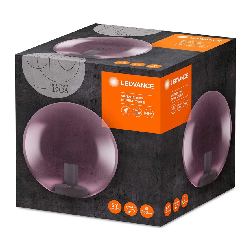 Ledvance - Tafel Lamp BUBBLE 1xE27/40W/230V roze