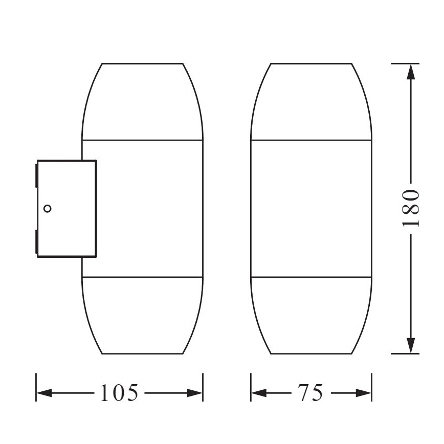 Ledvance - Wand Lamp voor Buiten CANNON 2xGU10/35W/230V IP44