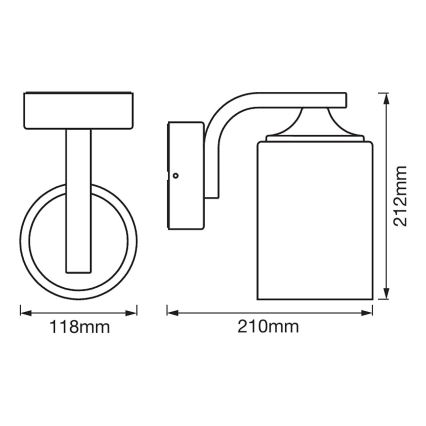 Ledvance - Wand Lamp voor Buiten CYLINDER 1xE27/60W/230V IP43 wit