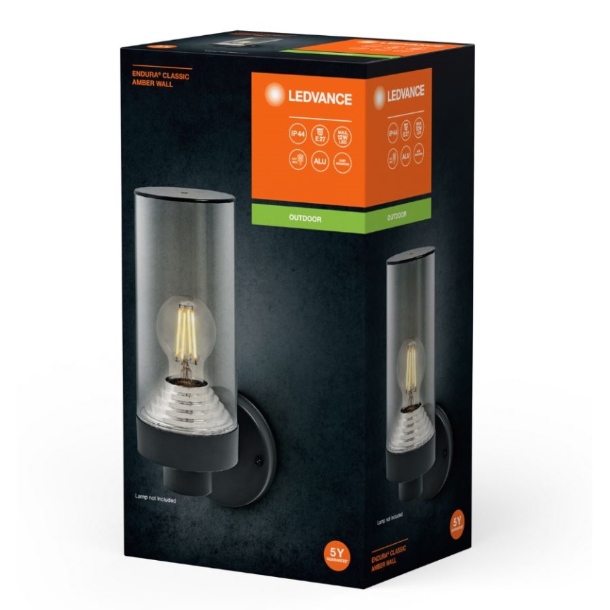 Ledvance - Wandlamp voor buiten AMBER 1xE27/20W/230V IP44