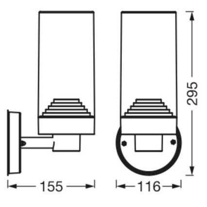 Ledvance - Wandlamp voor buiten AMBER 1xE27/20W/230V IP44