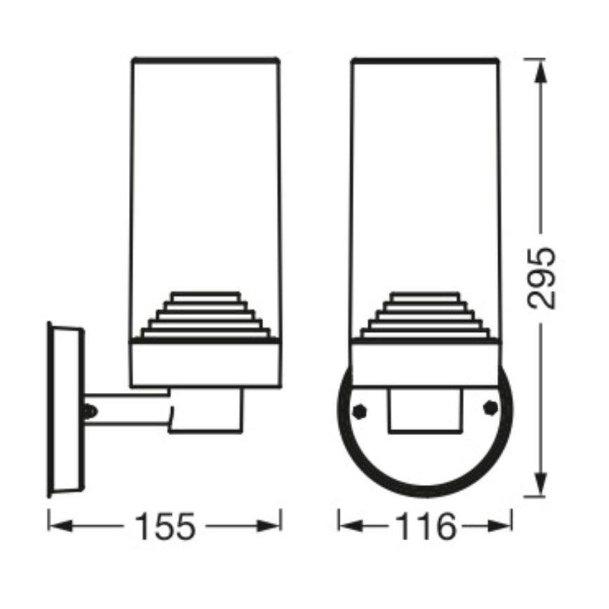 Ledvance - Wandlamp voor buiten AMBER 1xE27/20W/230V IP44