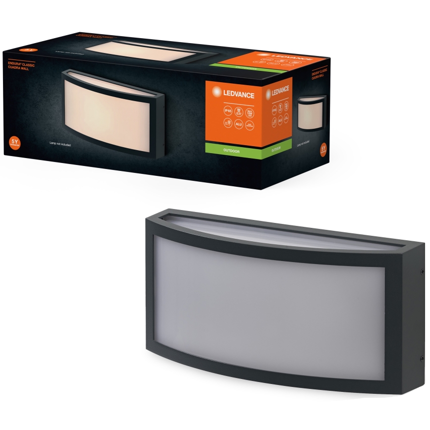 Ledvance - Wandlamp voor buiten CUADRA 1xE27/40W/230V IP65