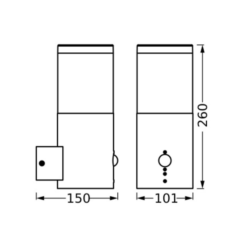 Ledvance - Wandlamp voor buiten met sensor EBRO 1xE27/20W/230V IP44
