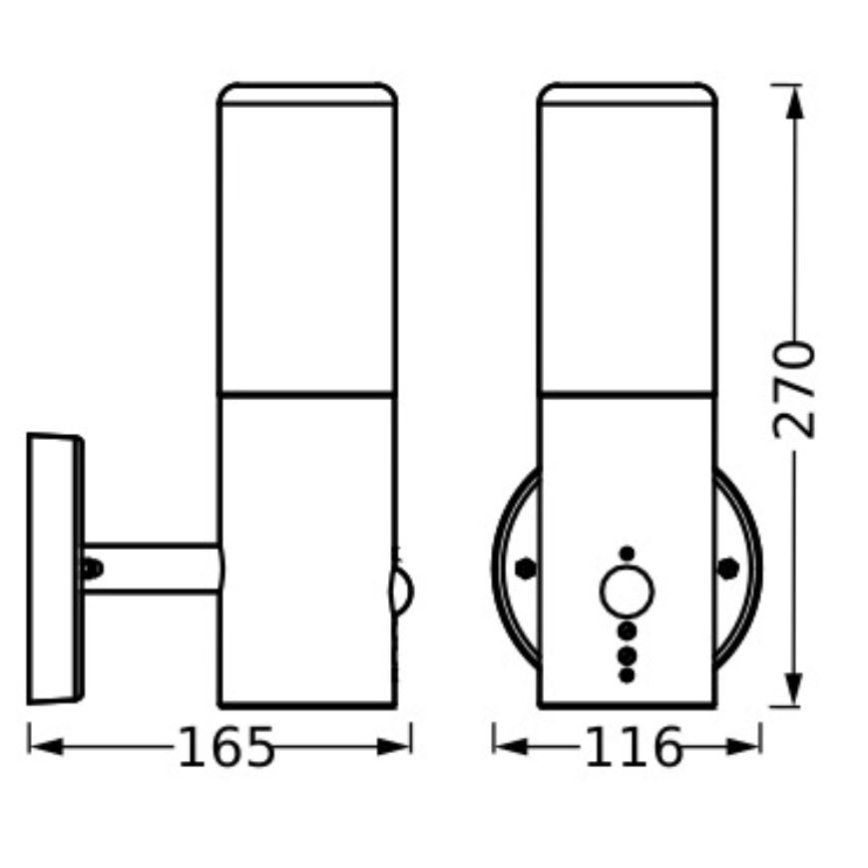 Ledvance - Wandlamp voor buiten met sensor FIGO CYLINDER 1xE27/20W/230V
