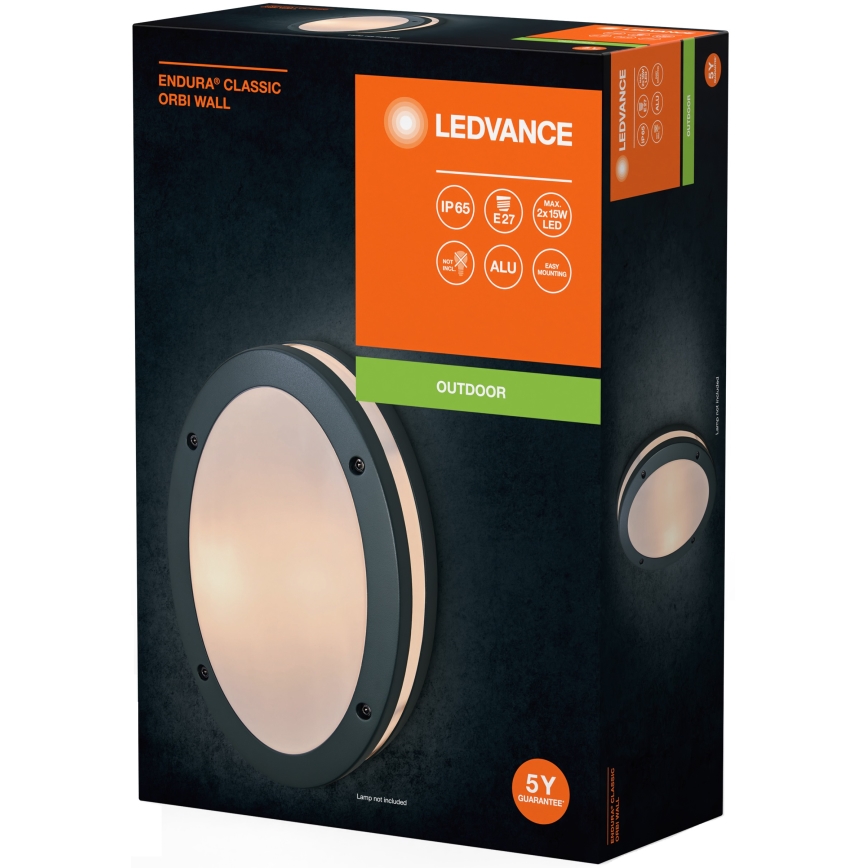 Ledvance - Wandlamp voor buiten ORBI 2xE27/18W/230V IP65