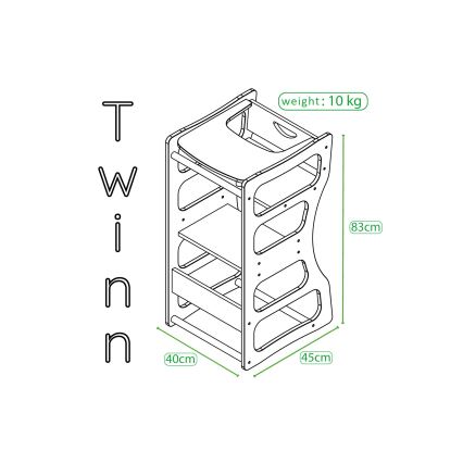 Leertoren TWINN 83x45 cm bruin