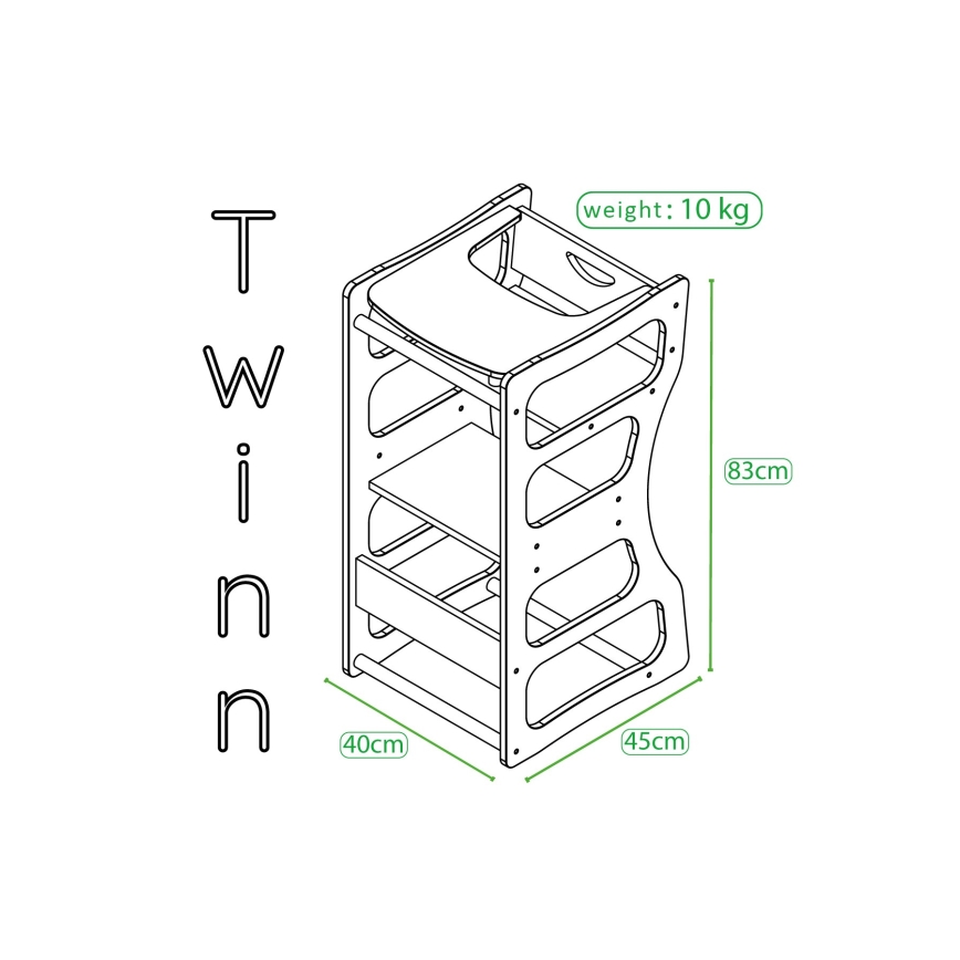 Leertoren TWINN 83x45 cm bruin