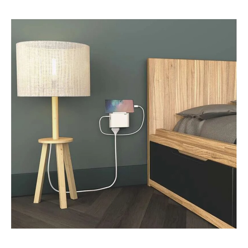 Legrand 049401 - Verdeelstekker 2Z Type C + USB-A + USB-C wit