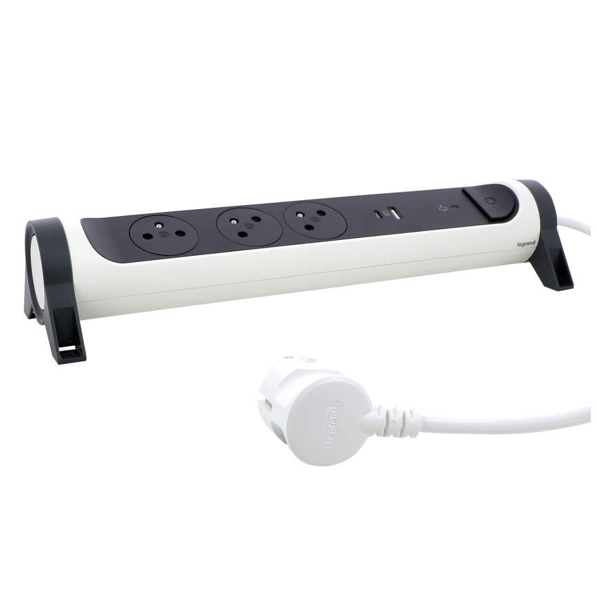 Legrand 049416 - Verlengsnoer met schakelaar 3Z Type E + USB-A + USB-C 1,5m