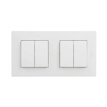 Legrand - 2x Dubbele serieschakelaar nr. 5 met afdekraam NILOE STEP wit