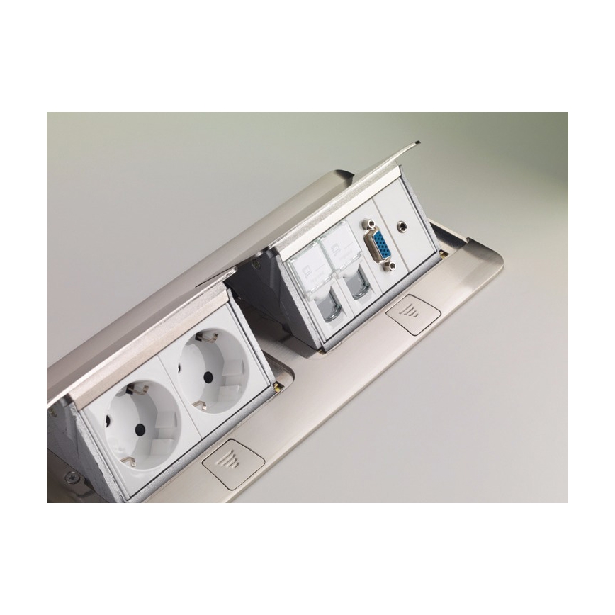 Legrand 54023 - Frame voor bureau-stopcontact POP-UP 2x4M RVS