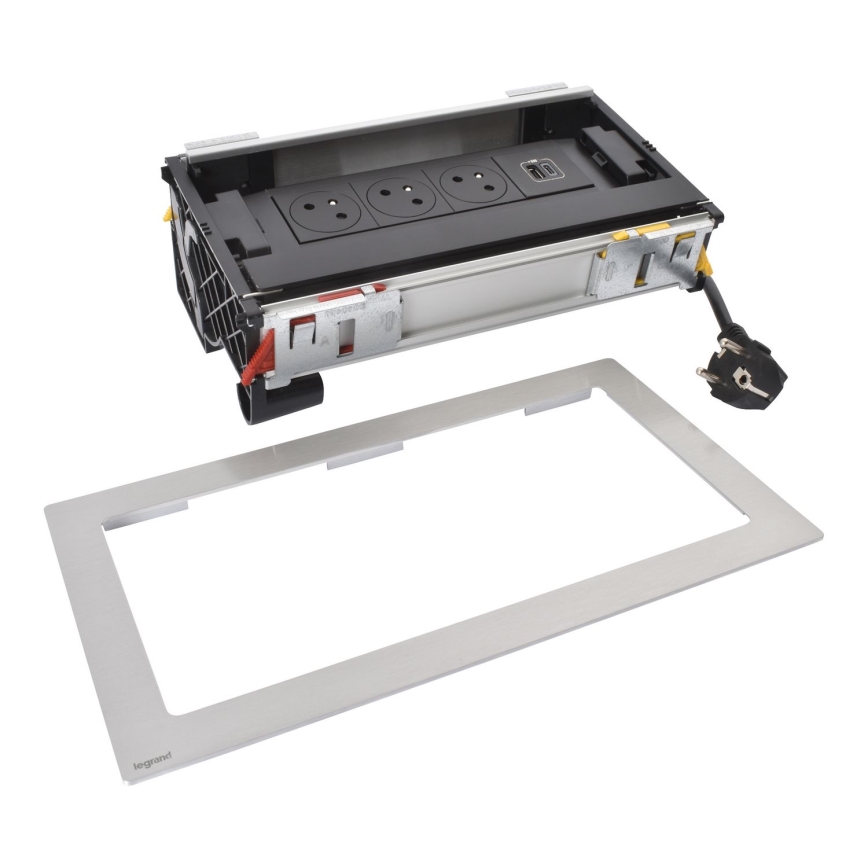 Legrand 654850 - Stekkerdoos voor tafelblad 3X230V + USB-A + USB-C