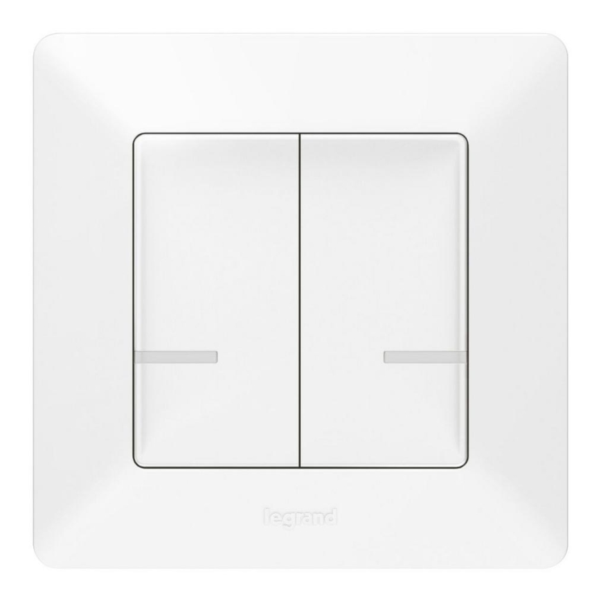 Legrand 752187- Slimme Draadloze 2-knop Schakelaar VALENA 1xCR2032 Wi-Fi IP40