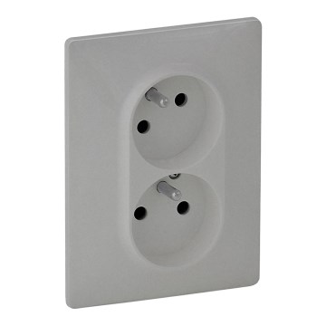 Legrand 753386 - Binnen Stopcontact VALENA LIFE 250V/16A 2x2P+T aluminium