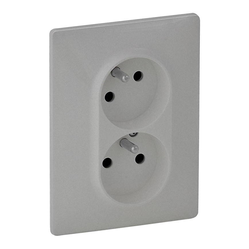 Legrand 753386 - Binnen Stopcontact VALENA LIFE 250V/16A 2x2P+T aluminium