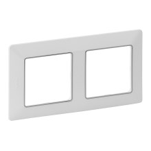 Legrand 754032 - Afdekraam voor VALENA LIFE inbouwschakelaars 2-voudig wit/chroom