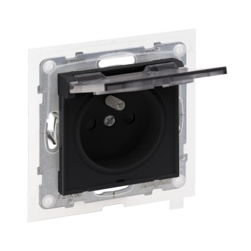Legrand - Buitenstopcontact zonder afdekraam 250V/16A NILOE STEP IP44 zwart