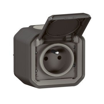 Legrand - Buitenwandcontactdoos 250V/16A PLEXO IP55 antraciet