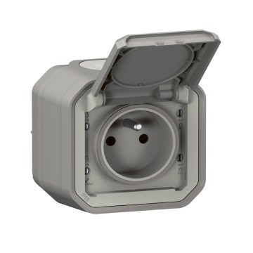 Legrand - Buitenwandcontactdoos 250V/16A PLEXO IP55 grijs