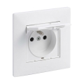 Legrand - Buitenwandcontactdoos voor huishoudelijk gebruik met afdekraam NILOE STEP 250V IP44 wit