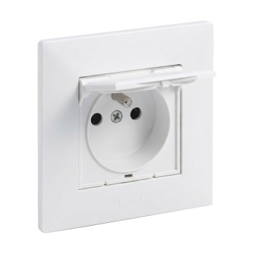 Legrand - Buitenwandcontactdoos voor huishoudelijk gebruik met afdekraam NILOE STEP 250V IP44 wit