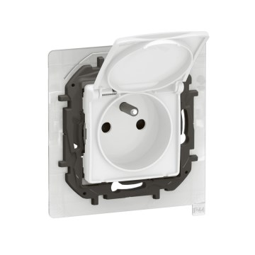 Legrand - Buitenwandcontactdoos voor huishoudelijk gebruik zonder afdekraam 250V/16A NILOE IP44 wit