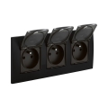 Legrand - Driedubbele buitenwandcontactdoos NILOE 250V IP44 zwart