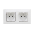 Legrand - Dubbele buitenwandcontactdoos met afdekraam NILOE STEP 250V IP44 wit