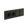 Legrand - Dubbele SCHUKO-wandcontactdoos en dubbele eenpolige schakelaar nr. 1 met afdekraam NILOE STEP 250V zwart