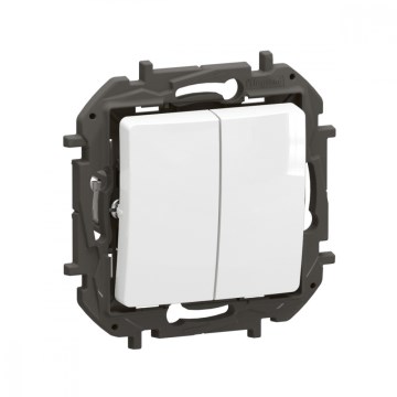 Legrand - Dubbele trappenlichtschakelaar zonder afdekraam nr. 6+6 NILOE wit