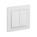 Legrand - Dubbele trapschakelaar nr. 6+6 met afdekraam SUNO wit