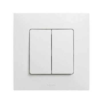 Legrand - Dubbele trapschakelaar nr. 6+6 met NILOE-afdekraam wit