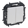 Legrand - Dubbele trapschakelaar nr. 6+6 zonder afdekraam NILOE STEP wit