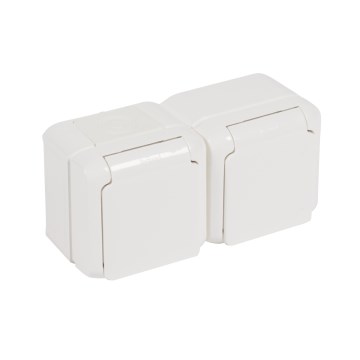 Legrand - Dubbele wandcontactdoos FORIX 250V IP44 wit