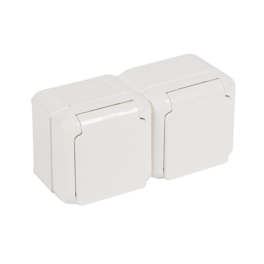 Legrand - Dubbele wandcontactdoos FORIX 250V IP44 wit