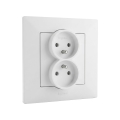 Legrand - Dubbele wandcontactdoos met afdekraam NILOE STEP 250V wit
